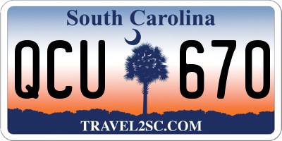 SC license plate QCU670
