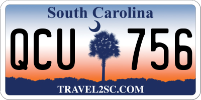 SC license plate QCU756