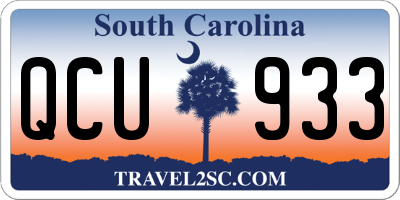 SC license plate QCU933