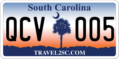 SC license plate QCV005