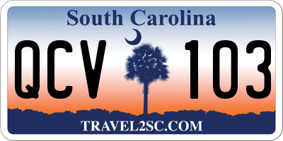 SC license plate QCV103