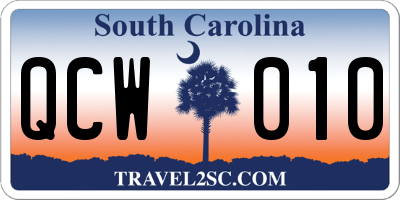 SC license plate QCW010