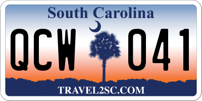 SC license plate QCW041