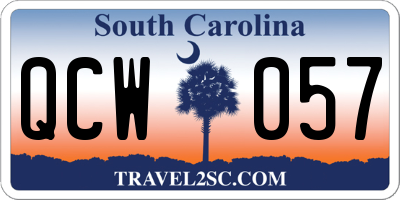 SC license plate QCW057