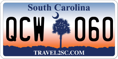 SC license plate QCW060