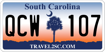 SC license plate QCW107