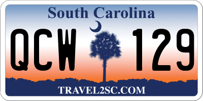 SC license plate QCW129
