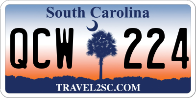 SC license plate QCW224