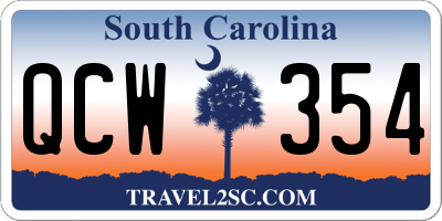 SC license plate QCW354