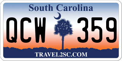 SC license plate QCW359
