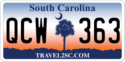 SC license plate QCW363