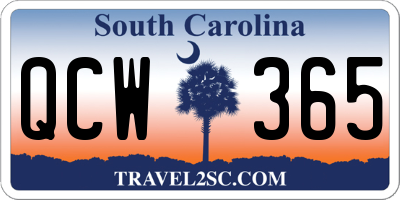 SC license plate QCW365