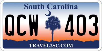 SC license plate QCW403
