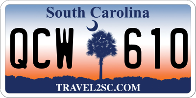 SC license plate QCW610