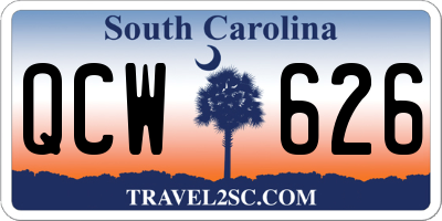 SC license plate QCW626
