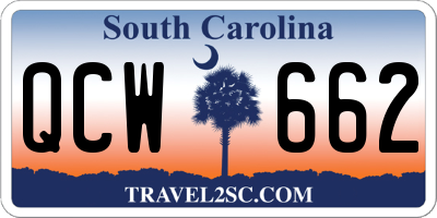 SC license plate QCW662
