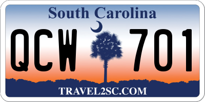 SC license plate QCW701