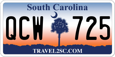 SC license plate QCW725