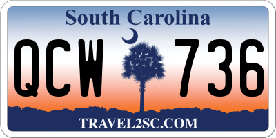 SC license plate QCW736