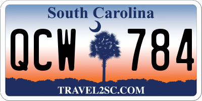 SC license plate QCW784