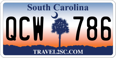 SC license plate QCW786