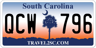 SC license plate QCW796
