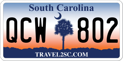 SC license plate QCW802