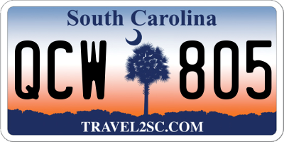 SC license plate QCW805