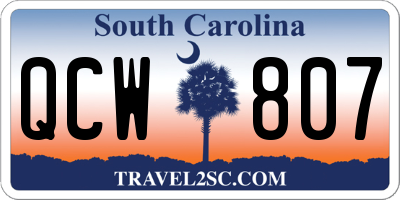 SC license plate QCW807