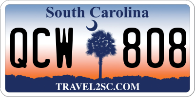 SC license plate QCW808