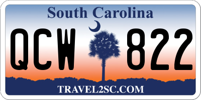 SC license plate QCW822