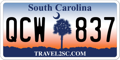 SC license plate QCW837