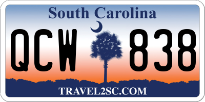 SC license plate QCW838
