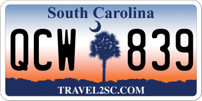 SC license plate QCW839