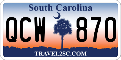 SC license plate QCW870