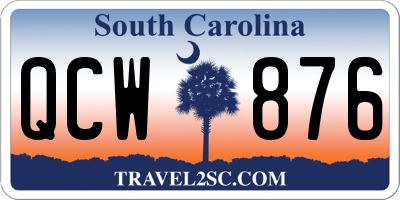 SC license plate QCW876