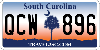 SC license plate QCW896