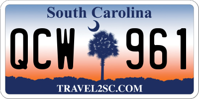 SC license plate QCW961