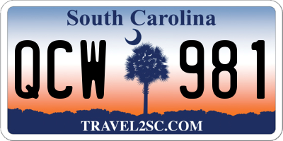 SC license plate QCW981