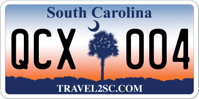 SC license plate QCX004