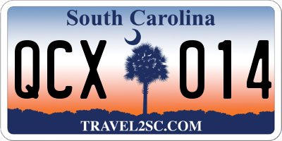 SC license plate QCX014