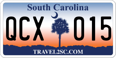 SC license plate QCX015