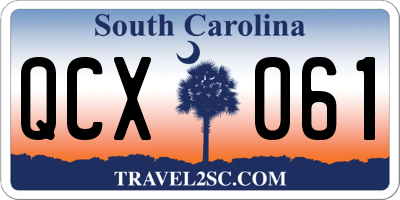 SC license plate QCX061