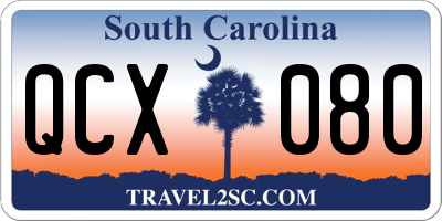 SC license plate QCX080