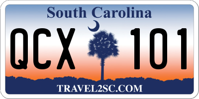 SC license plate QCX101