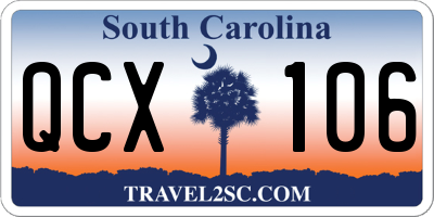 SC license plate QCX106