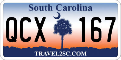 SC license plate QCX167
