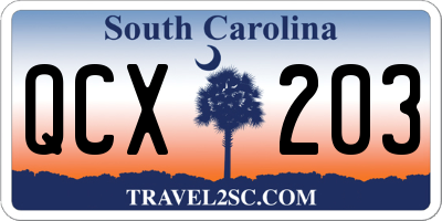 SC license plate QCX203