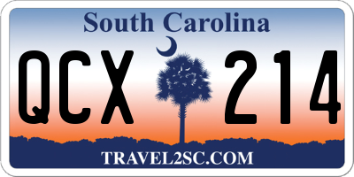 SC license plate QCX214