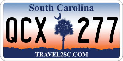 SC license plate QCX277